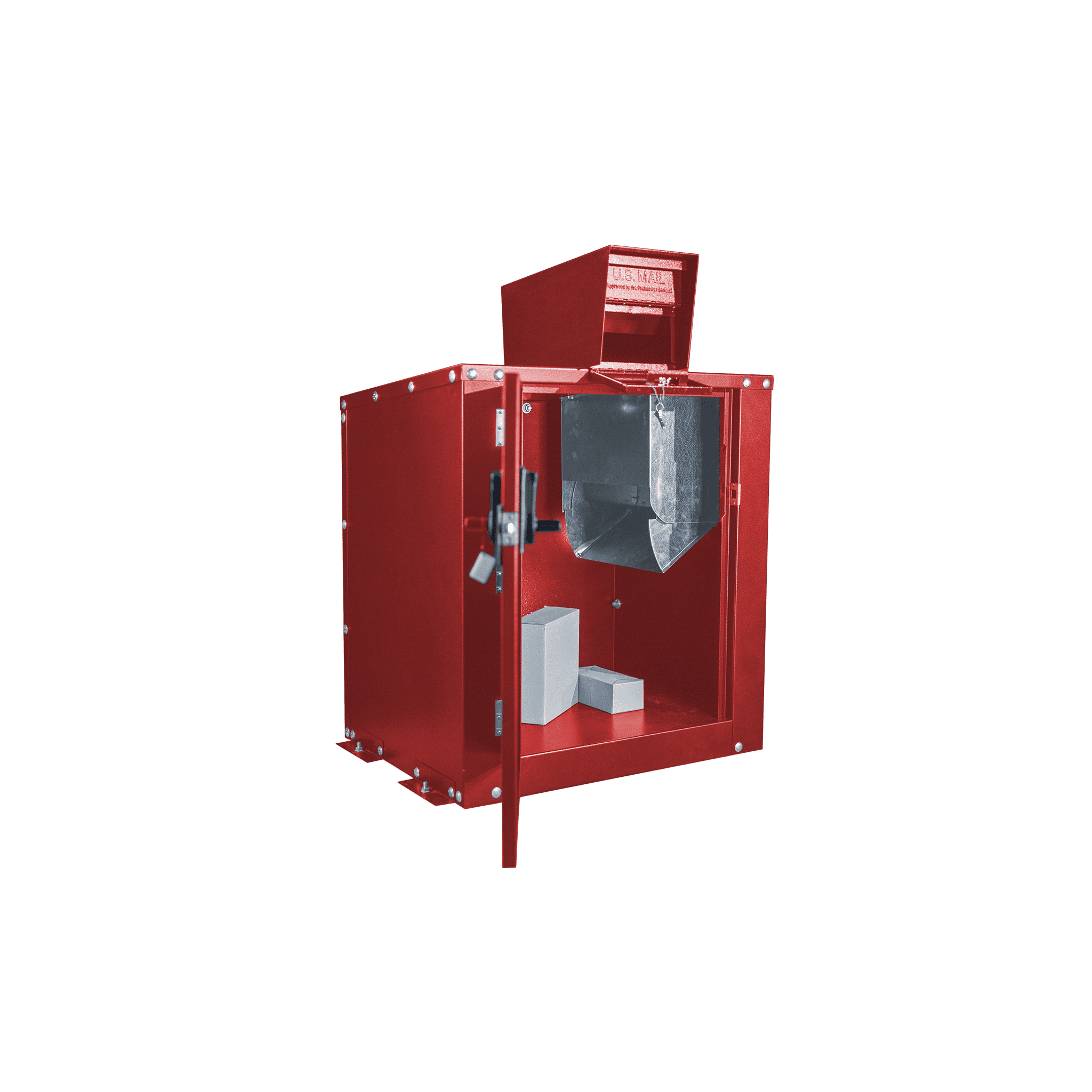 Parcel Box 1 Mailbox - Open - Scarlet Red