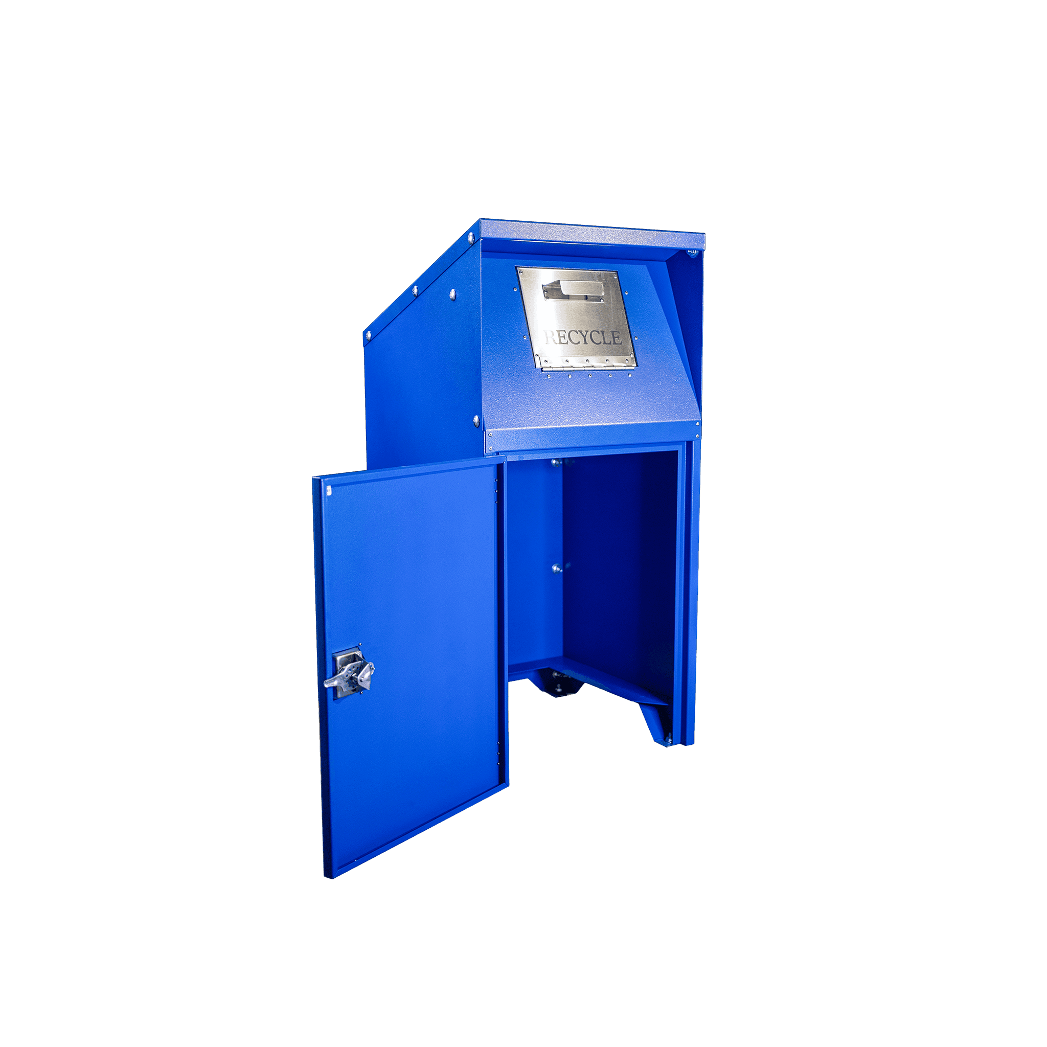 Recycle Trash Enclosure - Front Open - Bright Blue